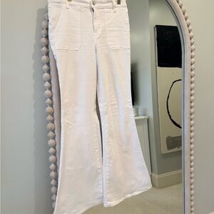 American Eagle Outfitters White Wide-Leg Flare Jeans